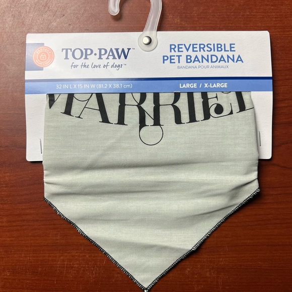 New with Tags Reversible Dog Bandanna “Just Married” “Engaged” Wedding - Picture 5 of 6